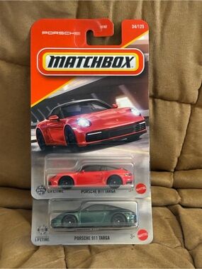 Matchbox Porsche 911 Targa Kids Toy Car – Red